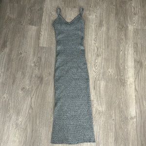 Heathered Grey Slit Dress